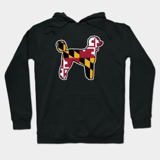 Standard Poodle Silhouette with Maryland Flag Hoodie